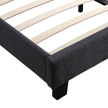 Queen Linen Fabric Bed Frame Grey - Melbourne Home & Living