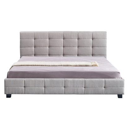 Linen Fabric King Deluxe Bed Frame Beige - Melbourne Home & Living