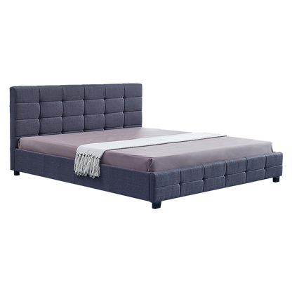 Linen Fabric King Deluxe Bed Frame Grey - Melbourne Home & Living