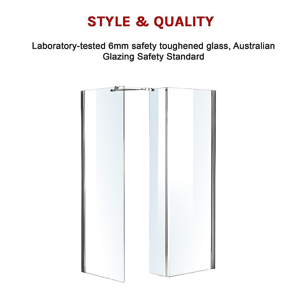 1200x800mm Walk in Shower Enclosure Safety Glass Shower By Della Francesca - Melbourne Home & Living