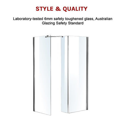 1200x800mm Walk in Shower Enclosure Safety Glass Shower By Della Francesca - Melbourne Home & Living
