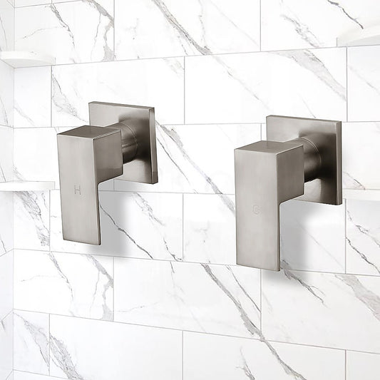 Chrome Bathroom Shower / Bath Mixer Tap Set with Brushed Finish w/ WaterMark
