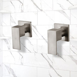 Chrome Bathroom Shower / Bath Mixer Tap Set with Brushed Finish w/ WaterMark