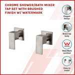 Chrome Bathroom Shower / Bath Mixer Tap Set with Brushed Finish w/ WaterMark