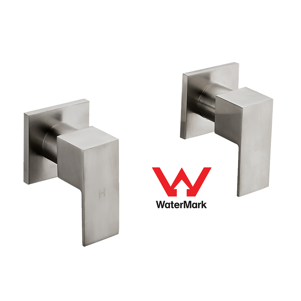 Chrome Bathroom Shower / Bath Mixer Tap Set with Brushed Finish w/ WaterMark