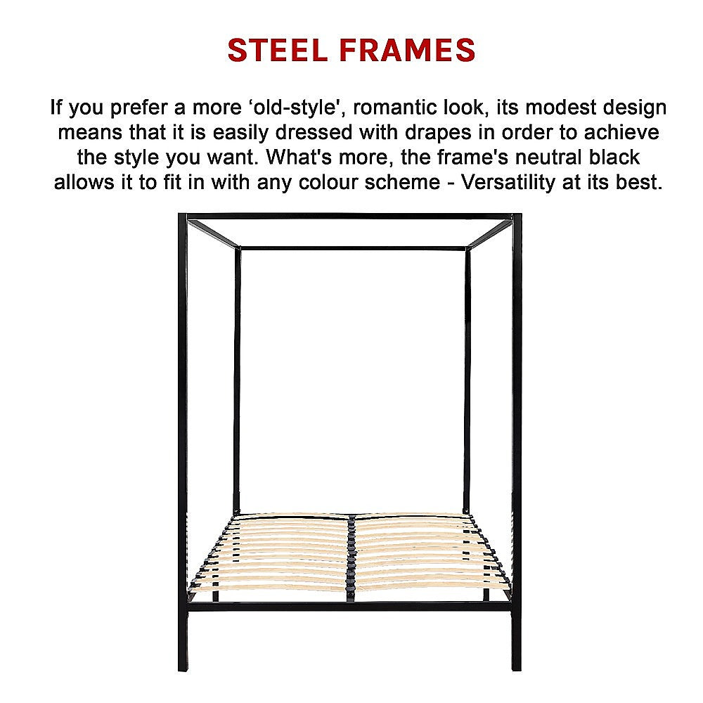 4 Four Poster Double Bed Frame - Melbourne Home & Living