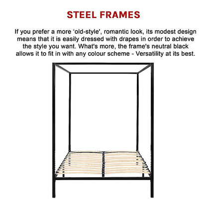 4 Four Poster Double Bed Frame - Melbourne Home & Living