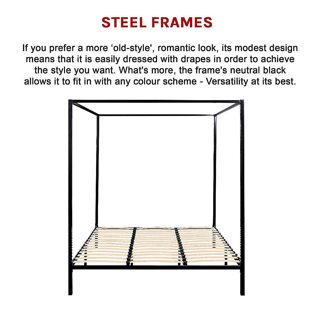 4 Four Poster King Bed Frame - Melbourne Home & Living