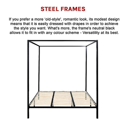 4 Four Poster King Bed Frame - Melbourne Home & Living