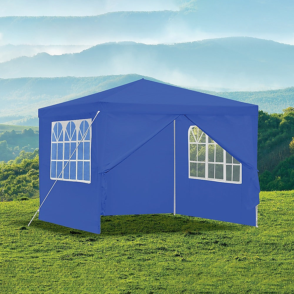 3x3m Gazebo Outdoor Marquee Tent Canopy Blue - Melbourne Home & Living
