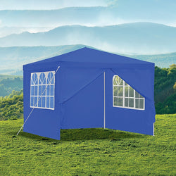 3x3m Gazebo Outdoor Marquee Tent Canopy Blue - Melbourne Home & Living