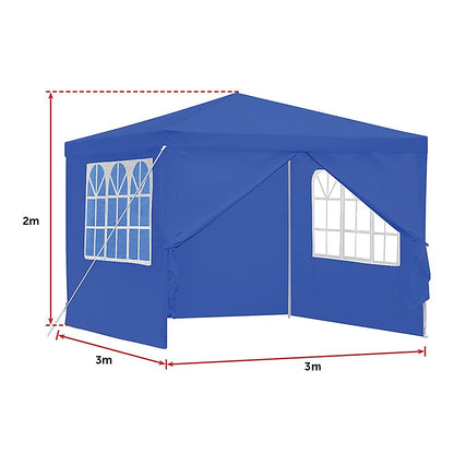3x3m Gazebo Outdoor Marquee Tent Canopy Blue - Melbourne Home & Living