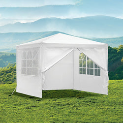 3x3m Gazebo Outdoor Marquee Tent Canopy White - Melbourne Home & Living