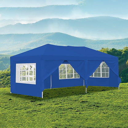 3x6m Gazebo Outdoor Marquee Tent Canopy Blue - Melbourne Home & Living