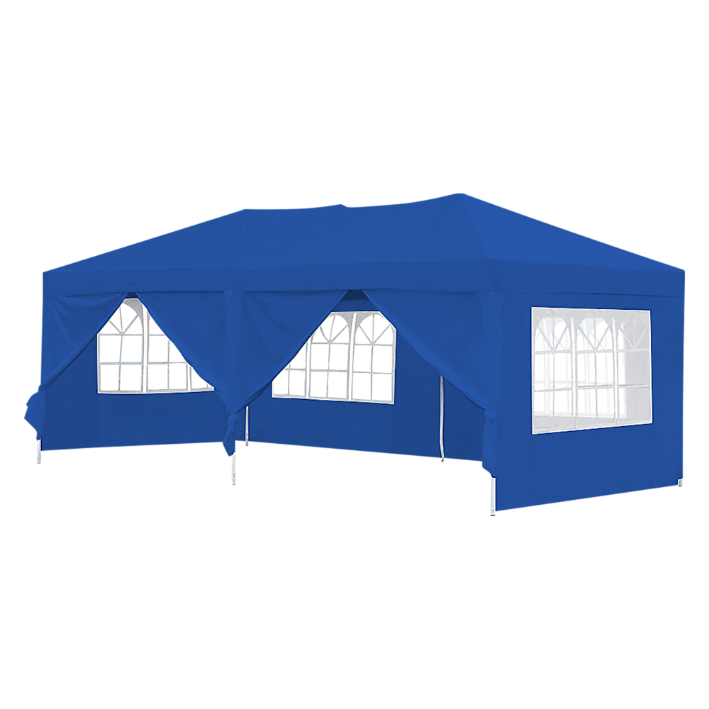 3x6m Gazebo Outdoor Marquee Tent Canopy Blue - Melbourne Home & Living