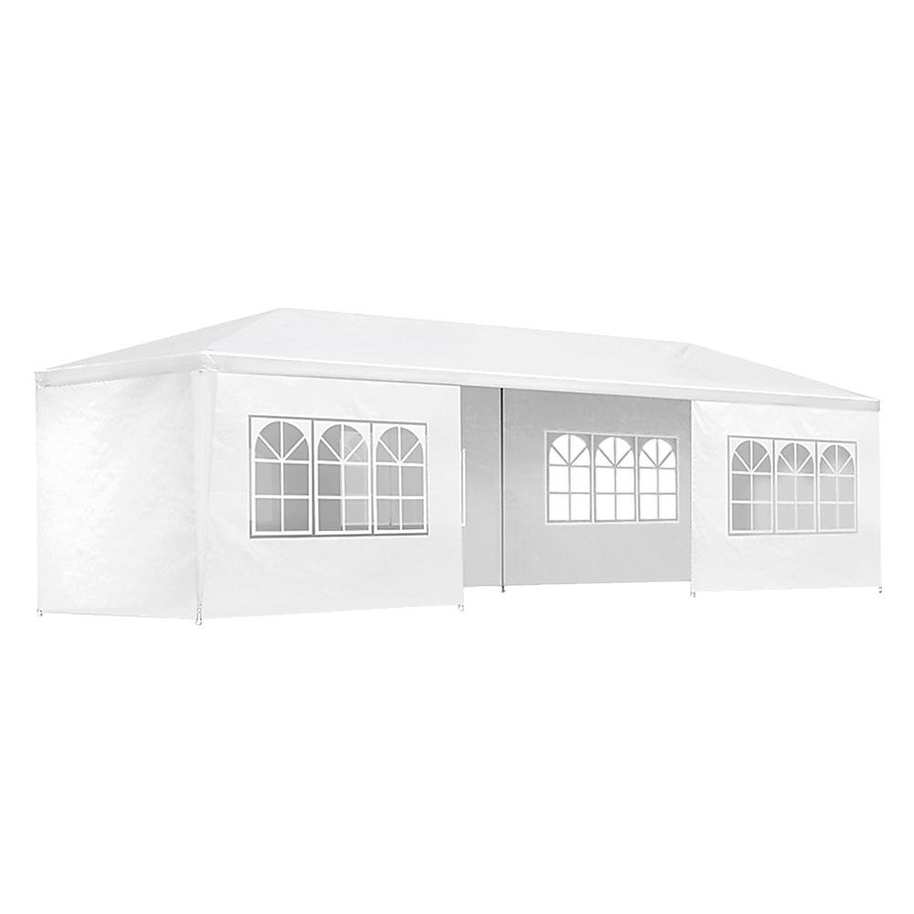 3x9m Wedding Outdoor Gazebo Marquee Tent Canopy White - Melbourne Home & Living
