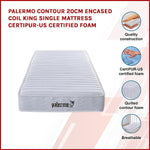 H&L Contour 20cm Encased Coil King Single Mattress CertiPUR-US Certified Foam
