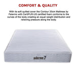 H&L Contour 20cm Encased Coil King Mattress CertiPUR-US Certified Foam