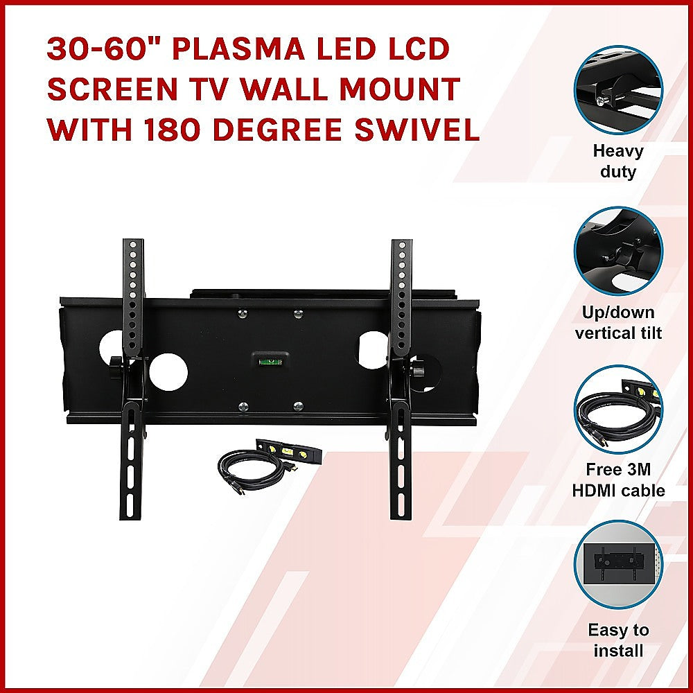 30-60" Plasma LED LCD Screen TV Wall Mount with 180 degree Swivel - Melbourne Home & Living