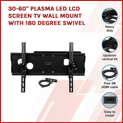 30-60" Plasma LED LCD Screen TV Wall Mount with 180 degree Swivel - Melbourne Home & Living