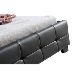 King Single PU Leather Deluxe Bed Frame Black - Melbourne Home & Living