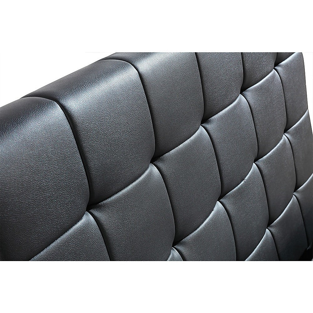 King Single PU Leather Deluxe Bed Frame Black - Melbourne Home & Living