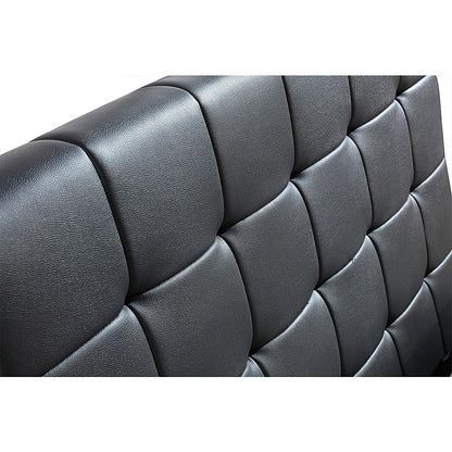King Single PU Leather Deluxe Bed Frame Black - Melbourne Home & Living