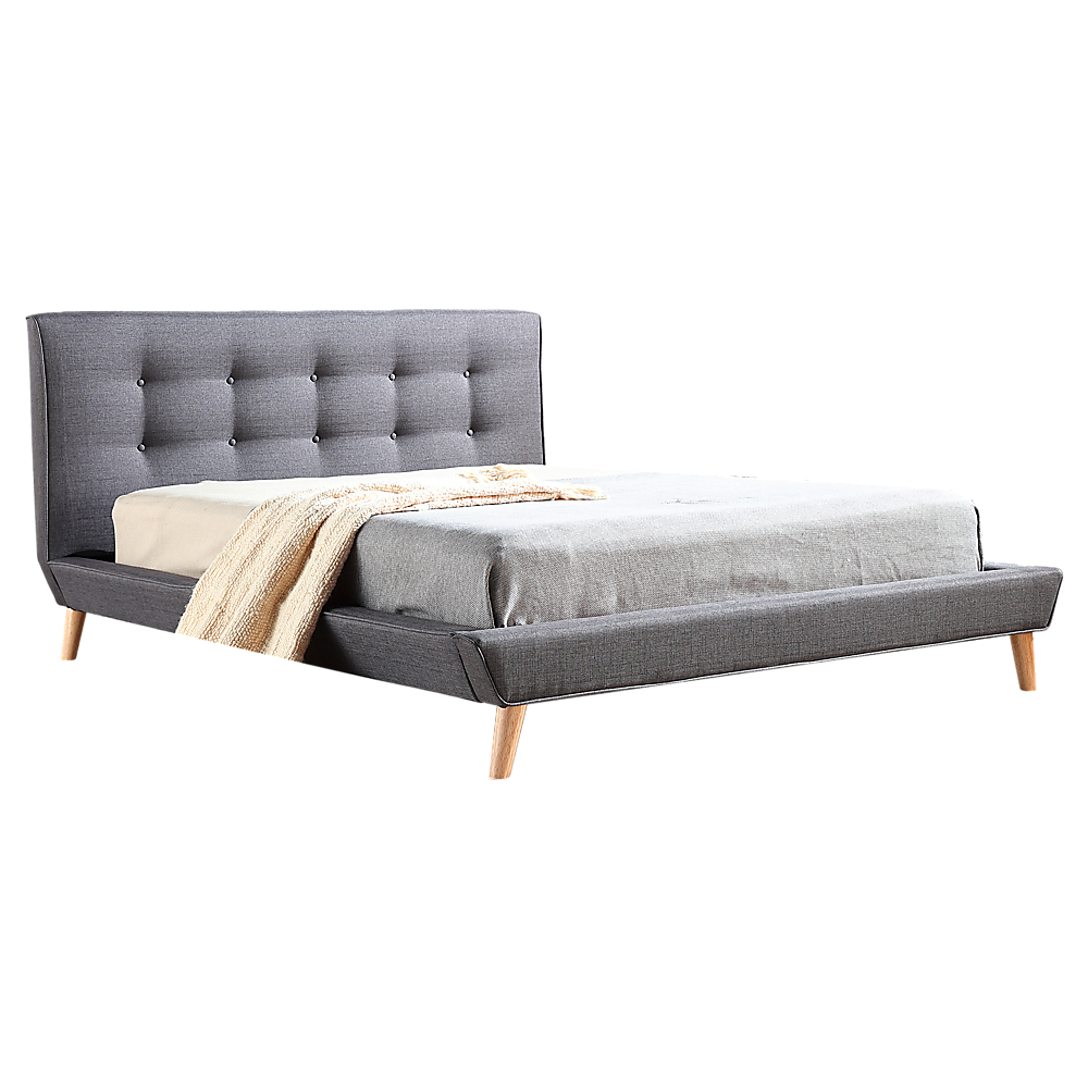 Double PU Leather Deluxe Bed Frame White - 137×187cm