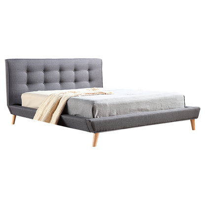 Double PU Leather Deluxe Bed Frame White - 137×187cm