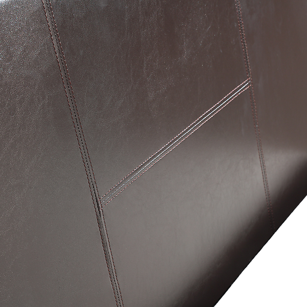 King Single PU Leather Bed Frame Brown - Melbourne Home & Living