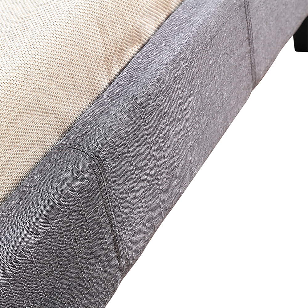 King Single Linen Fabric Bed Frame Grey - Melbourne Home & Living