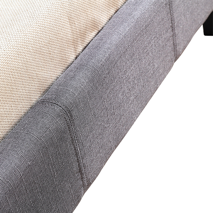 King Single Linen Fabric Bed Frame Grey - Melbourne Home & Living