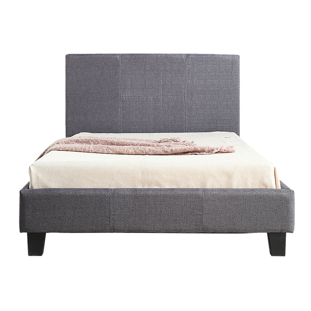 King Single Linen Fabric Bed Frame Grey - Melbourne Home & Living