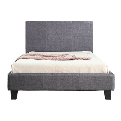 King Single Linen Fabric Bed Frame Grey - Melbourne Home & Living
