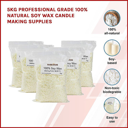 5kg Professional Grade 100% Natural Soy Wax Candle Making Supplies - Melbourne Home & Living