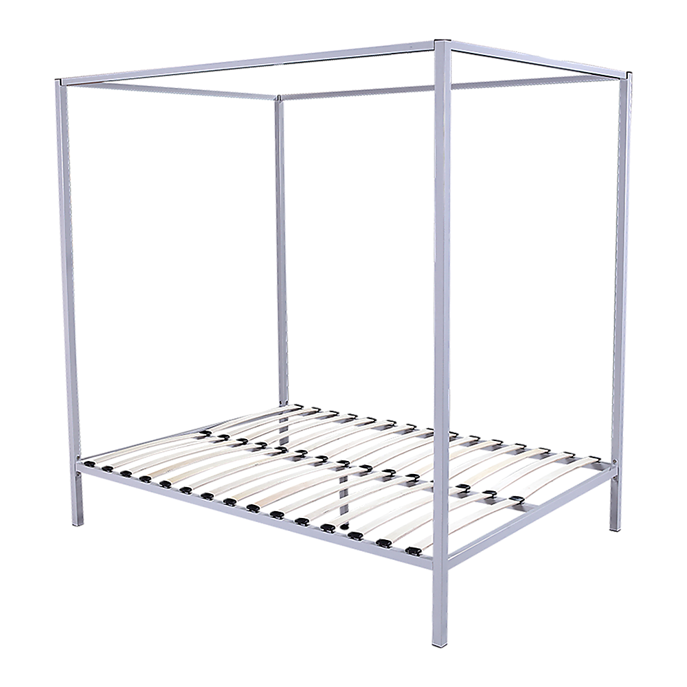 4 Four Poster Queen Bed Frame Metal