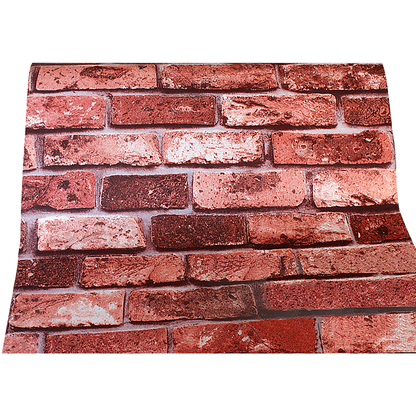 10m 3D Red Brick Print Theme Wallpaper - Melbourne Home & Living
