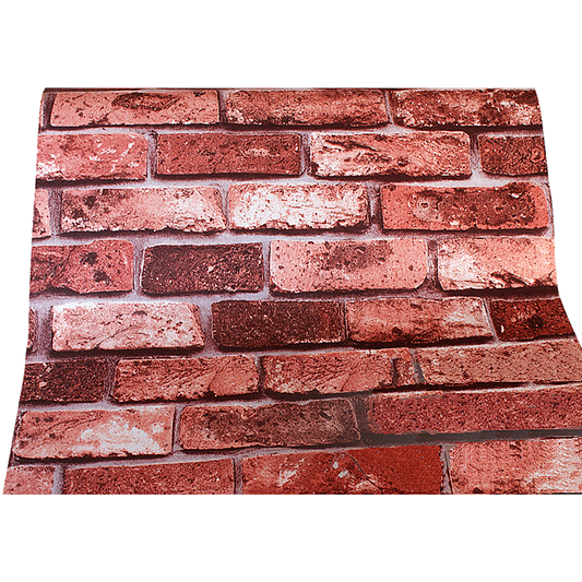 10m 3D Red Brick Print Theme Wallpaper - Melbourne Home & Living