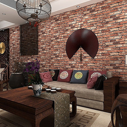10m 3D Red Brick Print Theme Wallpaper - Melbourne Home & Living