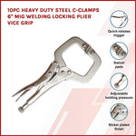 10pc Heavy Duty Steel C-Clamps 6