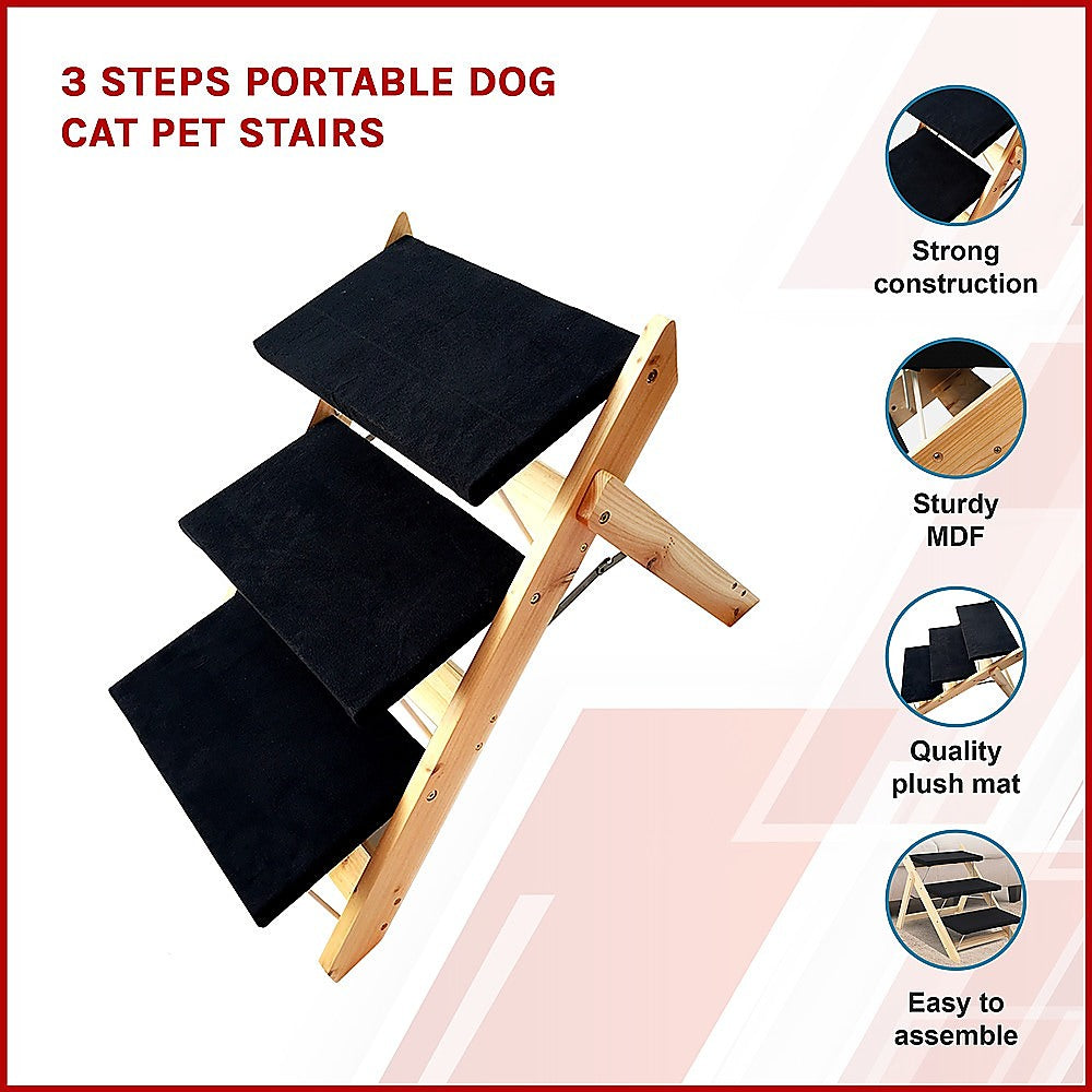 3 Steps Portable Dog Cat Pet Stairs - Melbourne Home & Living