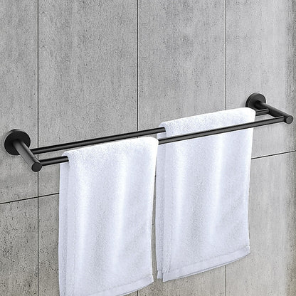 Single Classic Towel Bar Rail Bathroom Electroplated Matte Black Finish - Melbourne Home & Living