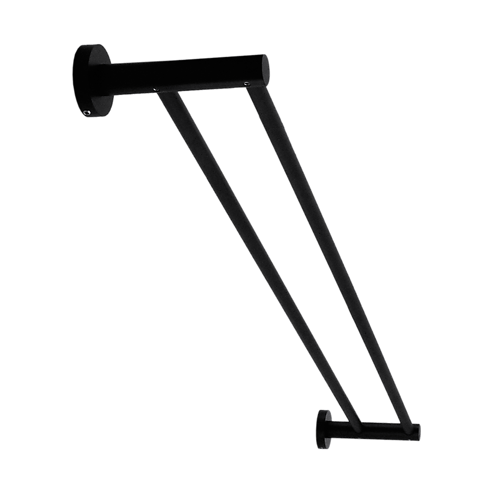 Single Classic Towel Bar Rail Bathroom Electroplated Matte Black Finish - Melbourne Home & Living