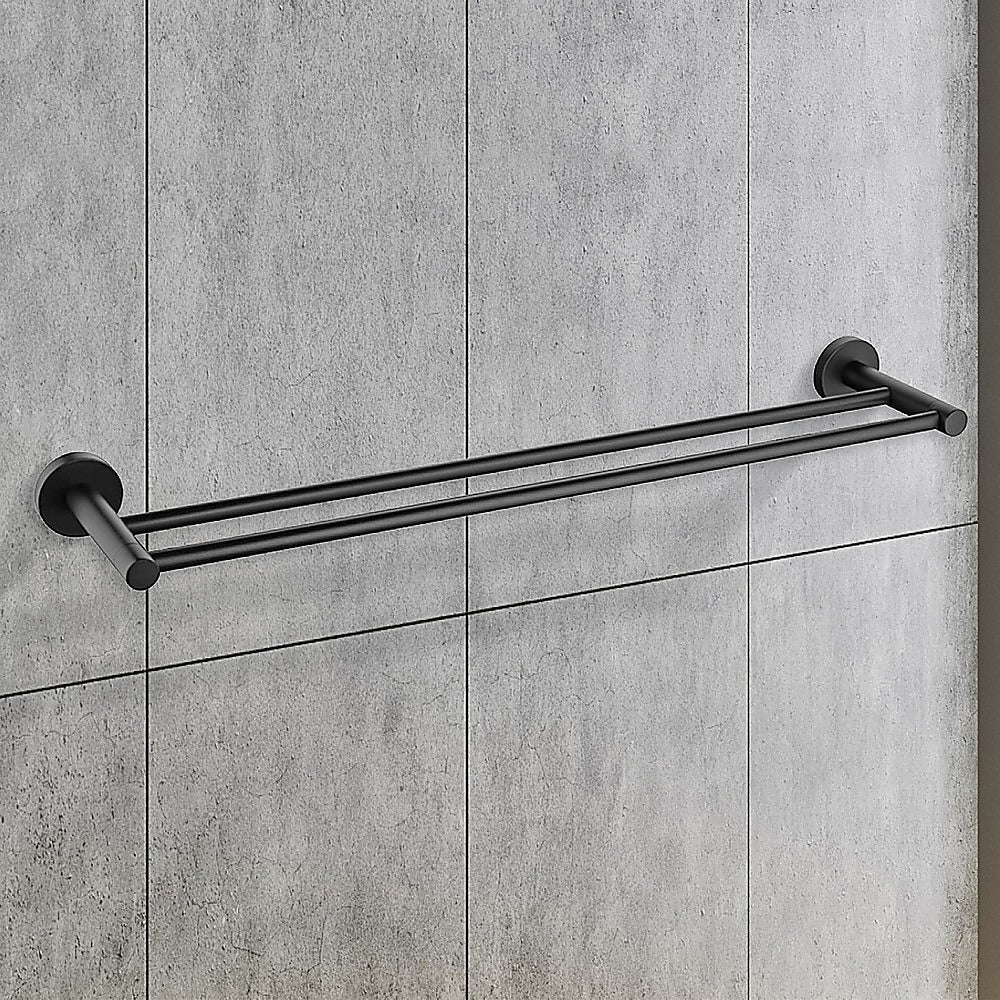 Single Classic Towel Bar Rail Bathroom Electroplated Matte Black Finish - Melbourne Home & Living