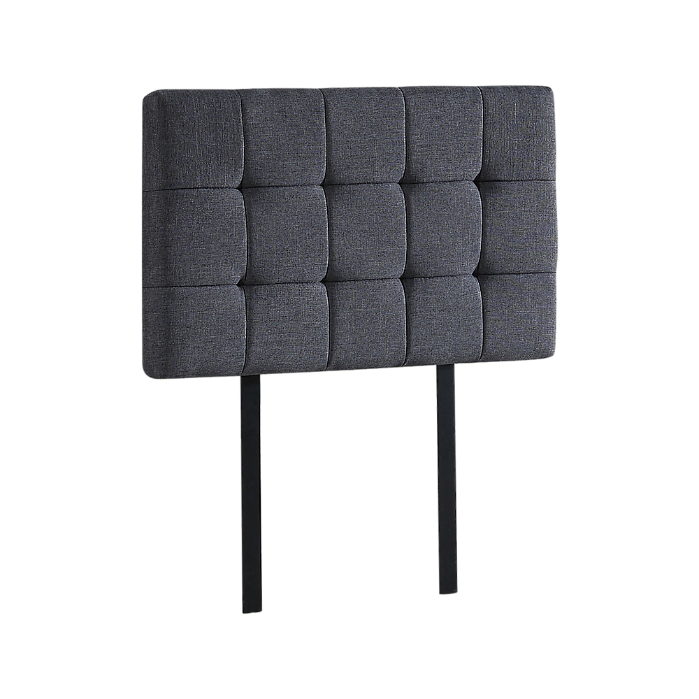 Contemporary Linen Fabric Single Bed Deluxe Headboard - Grey