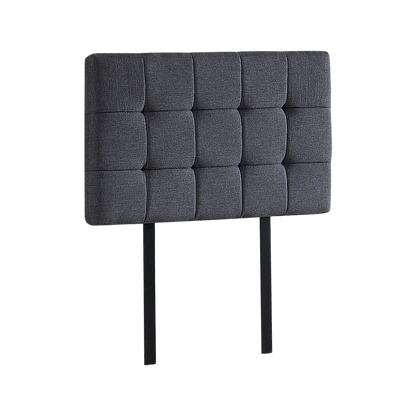 Contemporary Linen Fabric Single Bed Deluxe Headboard - Grey