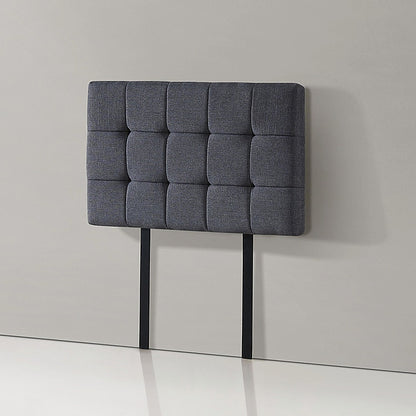 Contemporary Linen Fabric Single Bed Deluxe Headboard - Grey