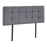 Plush Linen Fabric Double Bed Deluxe Headboard - Grey