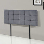 Plush Linen Fabric Double Bed Deluxe Headboard - Grey