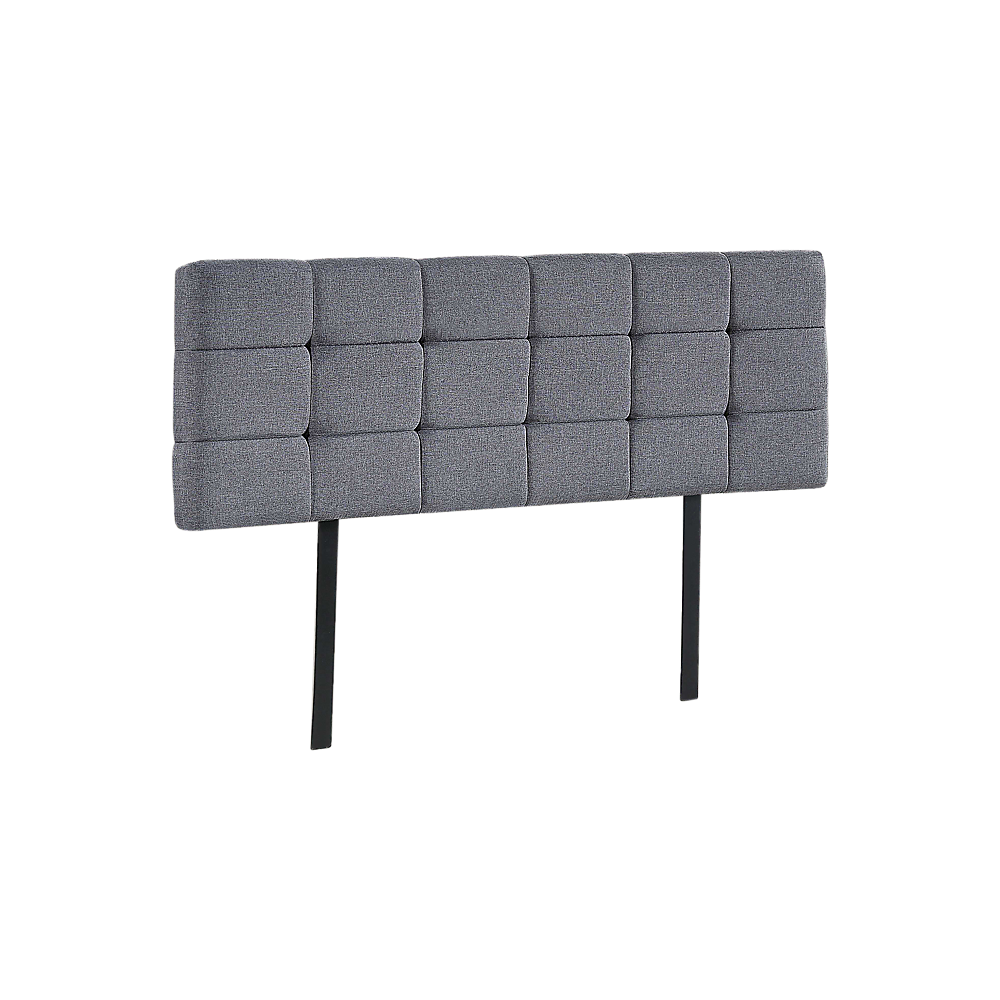 Stylish Linen Fabric Queen Bed Deluxe Headboard - Grey